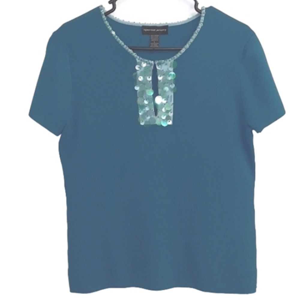 BLISSFULLY Aqua BLUE BLOUSE